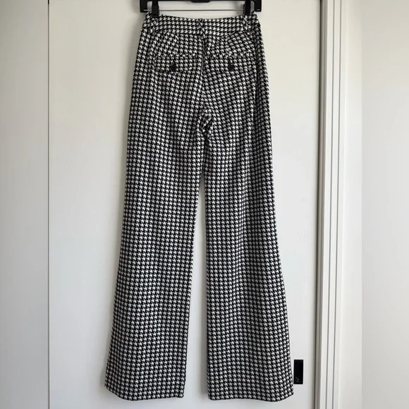 Cabi Houndstooth Wide Leg Pants Size 0 NWOT Chic High Rise Trouser - Picture 9 of 15